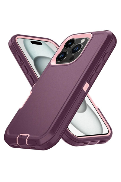 Choice غلاف هاتف حماية مقاوم للصدمات من أوتر أرمور بوكس، باللون الأحمر الوردي...