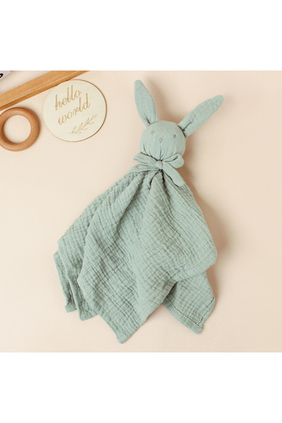 Choice7 Pea green Baby Rabbit Square Comforter Towel Elegant Bow Decor Rabbit...