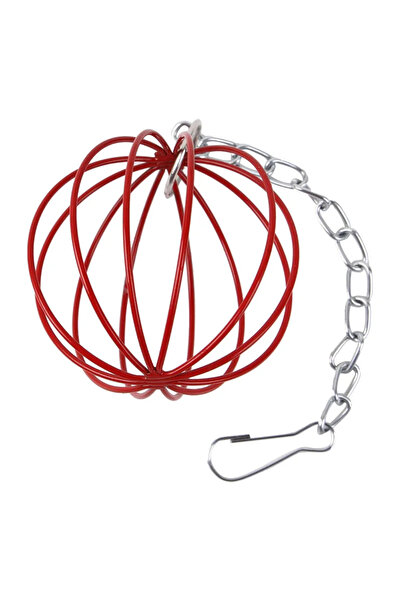Choice red Hanging Long Chain Round Rabbit Grass Ball Small Metal Hamster Gra...