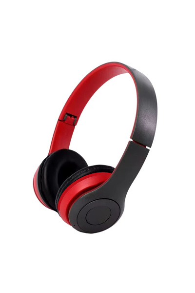 Choice4 سماعات رأس لاسلكية P47 حمراء اللون، بتقنية بلوتوث 5.0، قابلة للطي، صو...