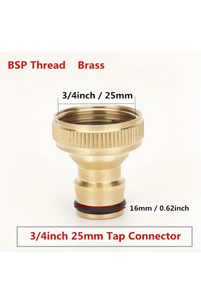 choice2 Brown 1/2" & 3/4" Brass Quick Connect Hose Adapter - BSP Thread for G...
