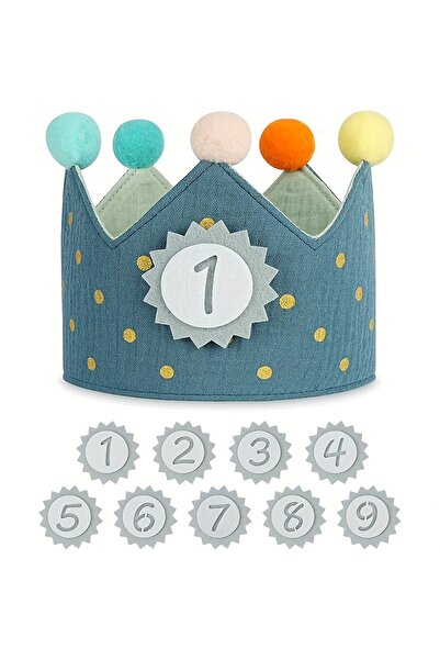 Choice blue 1pc Fabric Birthday Crown Hat, Perfect for Parties and Celebrati,...