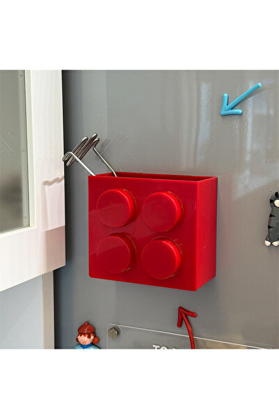 Choice Red Magnetic Storage Box Building Blks Storage Rack Kitchen No-Drill R...