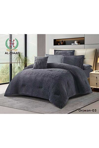 ALMIADD Purple Winter Rabbit Fur Bedspread (7 pieces) - Double Size - 230x250