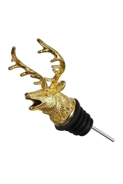 choice2 Gold New Zinc Alloy Deer Head Bottle Nozzle Pourer Wine Dispenser Det...