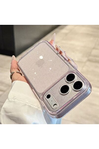 Choice11 غلاف هاتف شفاف من السيليكون مزين بالترتر اللامع باللون الوردي لهاتف ...