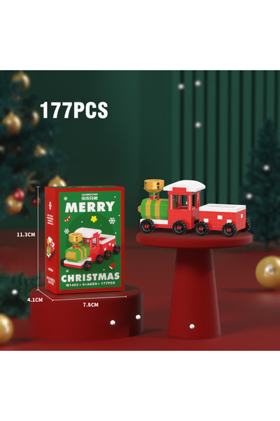 Choice7 177 قطعة من مجسمات بناء عيد الميلاد، رجل الثلج، الأيل، بابا نويل، مجس...
