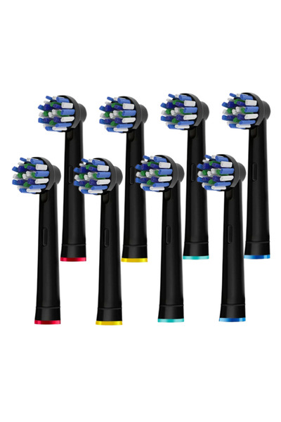Choice4 ٨ رؤوس فرشاة أسنان سوداء متقاطعة بديلة لفرش أسنان أورال بي براون برو ...