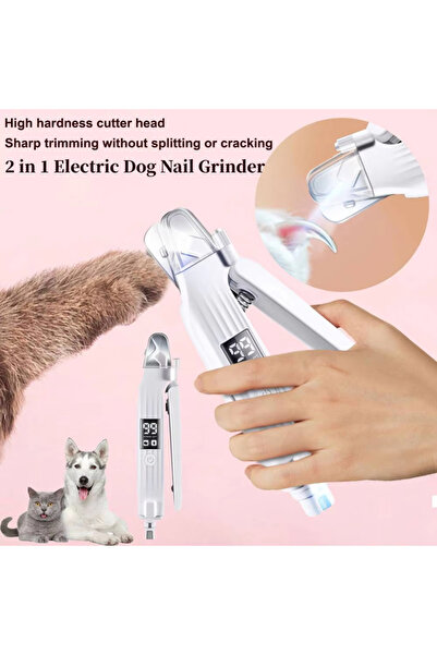 Choice مقص أظافر كهربائي 2 في 1 للحيوانات الأليفة مع أضواء LED، أداة تقليم وت...