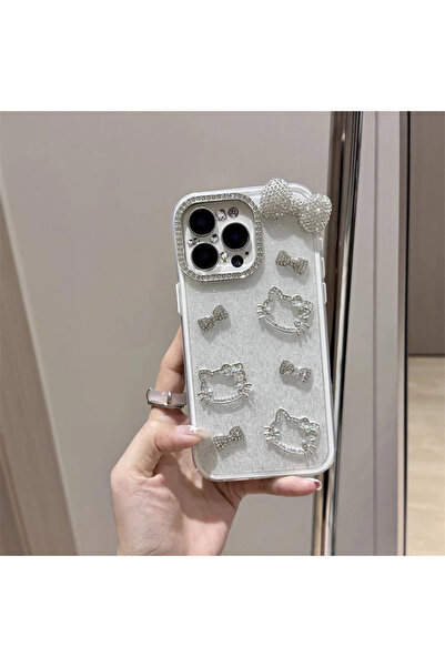 Choice جراب هاتف ثلاثي الأبعاد لامع بتصميم كرتوني لطيف لشخصية هيلو كيتي من سا...