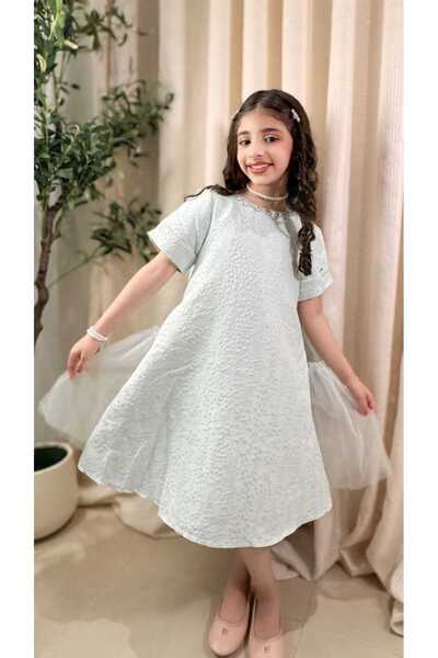 gmax Girls' dress with ruffles and fabric sheen