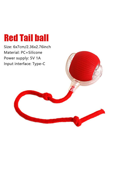 Choice كرة ذيل أحمر، قطعة واحدة، ألعاب ذكية للقطط، كرة دوارة أوتوماتيكية، ذيل...
