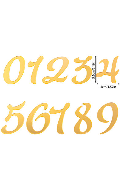 Choice style A 0-9 Number for Cake Topper Acrylic Gold Shiny Cake Topper Glit...