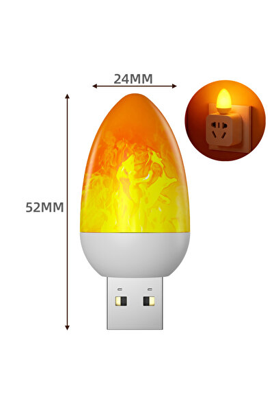 Choice1 2PCS Dynamic Flame A Dynamic Flame USB LED Flame Flame Candle Lights ...