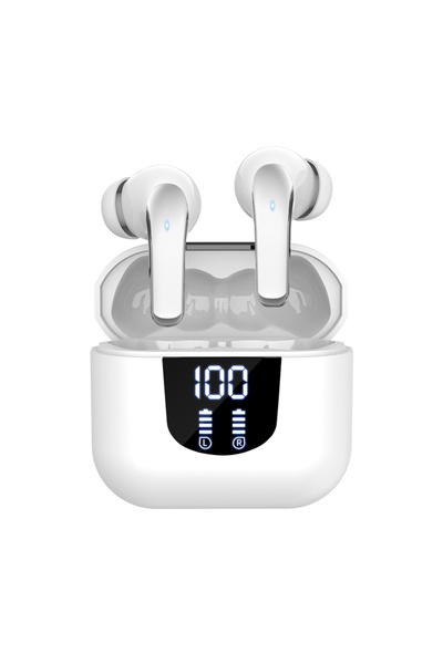 Choice سماعات أذن بلوتوث 5.4 بيضاء اللون، صوت عالي الدقة، سماعات أذن لاسلكية ...