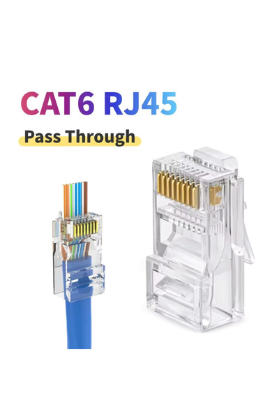 Choice 50 قطعة من موصلات RJ45 CAT6، 50/100 قطعة من موصلات RJ45 Cat6، موصلات ت...