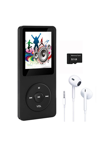 Choice3 black MP3 Player, Music Player with 32GB Micro SD Card, Earphone,Buil...