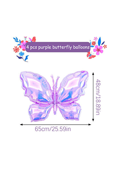 Choice Other 4pcs 4pcs purple butterfly ballo, butterfly theme party, wedding...