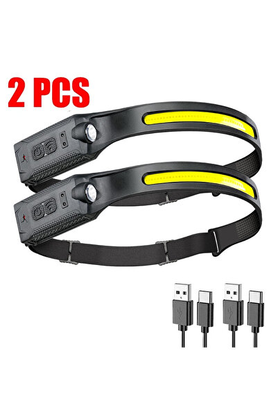 Choice5 Black-2PCS LED HeadlampRechargeable 3-modes Lighting Headlight Flashl...