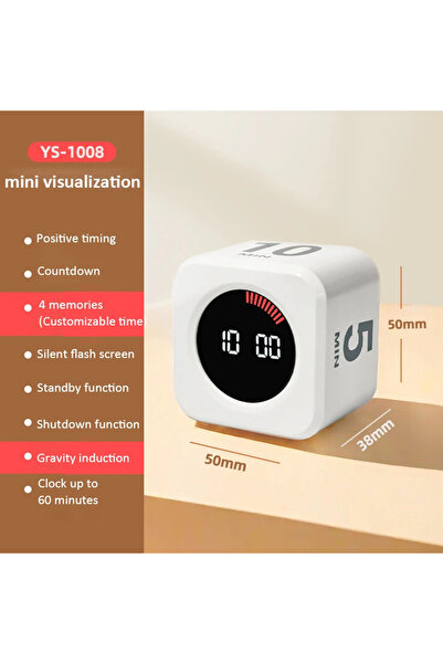 Choice مؤقت YS-1008 مكعب مرئي، 99 دقيقة، مؤقت صامت، منفذ USB من النوع C، مستش...