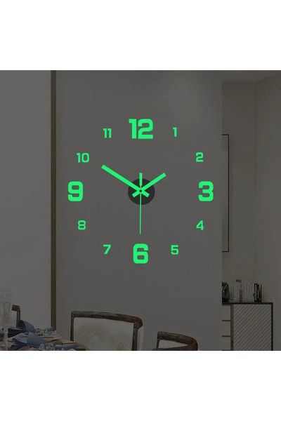 Choice ساعة حائط أكريليك ثلاثية الأبعاد مضيئة بدون إطار، بارتفاع 40 سم، ساعة ...
