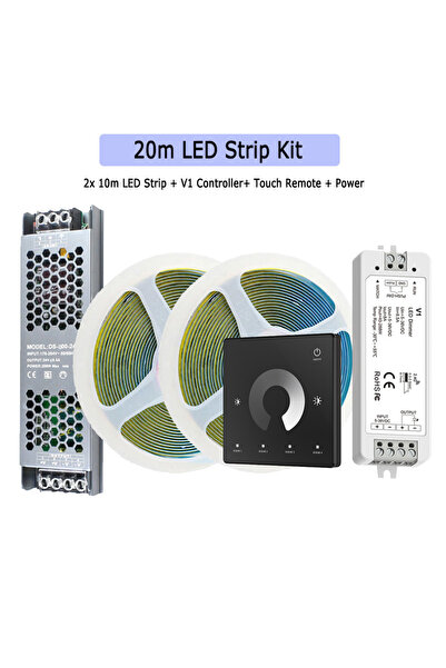 Choice شريط إضاءة LED COB مرن 24 فولت، أبيض دافئ 3000 كلفن، بطول 20 مترًا (قط...