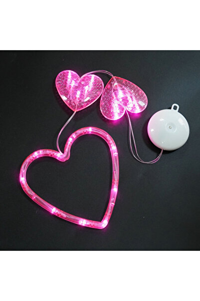 Choice1 زينة عيد الحب الوردية، أضواء LED للنافذة مع مؤقت، معلقة على شكل قلب م...