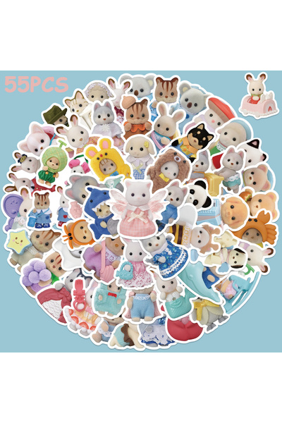 Choice 55pcs 55pcs Calico Critter Sticker Cartoon Cute Decal For Diary Laptop...