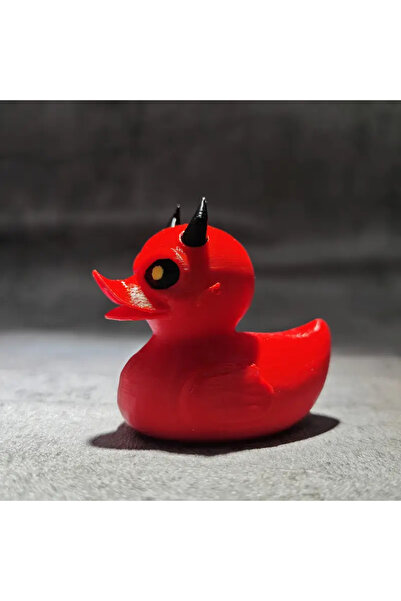 Choice تمثال بطة حمراء ثلاثية الأبعاد مطبوع غريب، بطة شيطانية داكنة، هدية على...