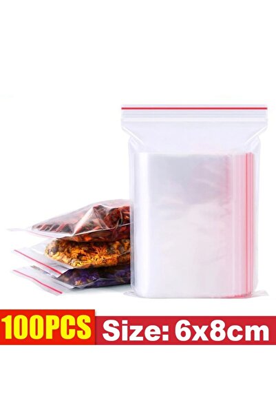 Choice1 6x8CM 100pcs Thicken Zipper Sealed Bags Clear Plastic Storage Bag for...