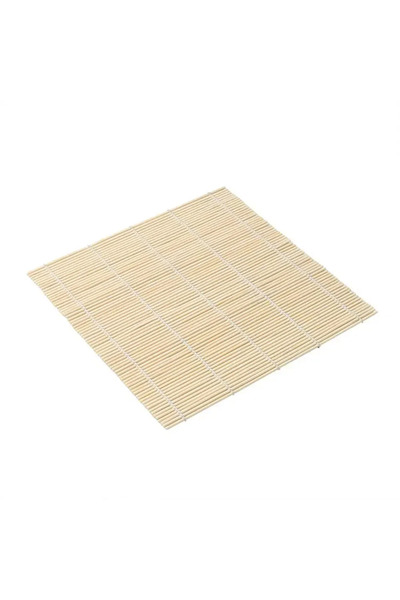 Choice حصيرة سوشي رائعة من الخيزران، قطعة واحدة، بطلاء أبيض، مناسبة للفّ لفائ...