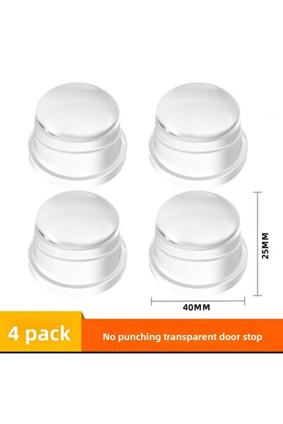 Choice3 One Size 4PCS Transparent Transparent Silicone Door Stopper No Drill ...