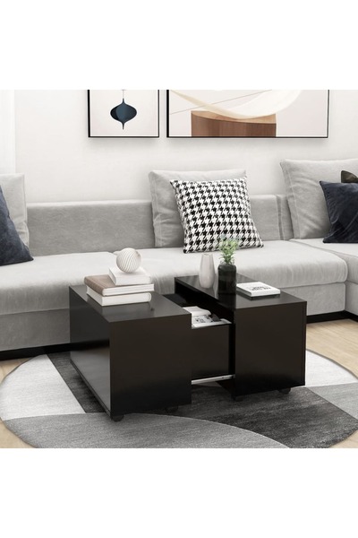 Concept Τραπεζάκι σαλονιού, μαύρο, 60x60x38 cm, μοριοσανίδα