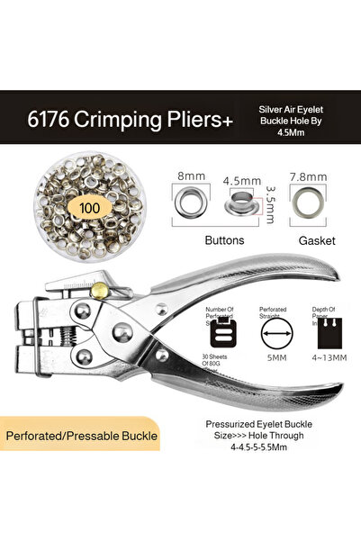 Choice1 silver 100pcs Professional Eyelet Hole Punch Pliers Kit 100 Eyelets G...
