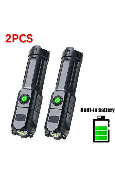 Choice XIWANGFIRE Long battery 2PCS Powerful LED Flashlight Rechargeable USB ...