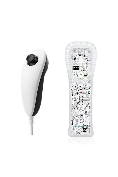choice2 White Black 1 pair with Nunchuck Controller Set Motion Plus Remote Co...