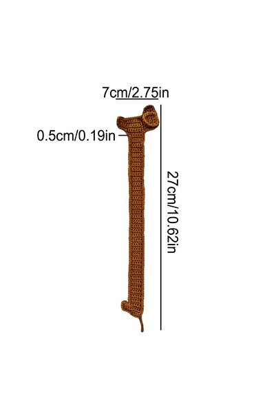 Choice Brown Crochet Dachshund Bookmark Cotton Brown Puppy Crochet Book Marks...