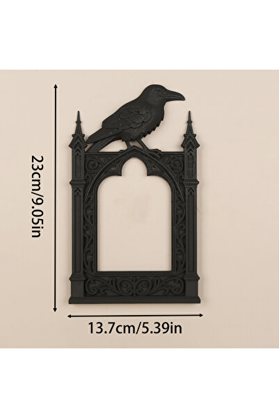 Choice قلادة جدارية سوداء بنمط كنيسة قوطية داكنة متقاطعة الحدود، بنمط غراب، م...