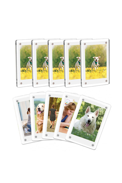 Choice1 6 Pack Acrylic Fridge Magnetic Photo Frames 6x9cm Home Decor Double S...