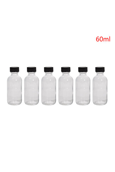 choice2 JETTING 60ml 6 Pcs Small Clear Glass Bottles With Lids Glass Containe...