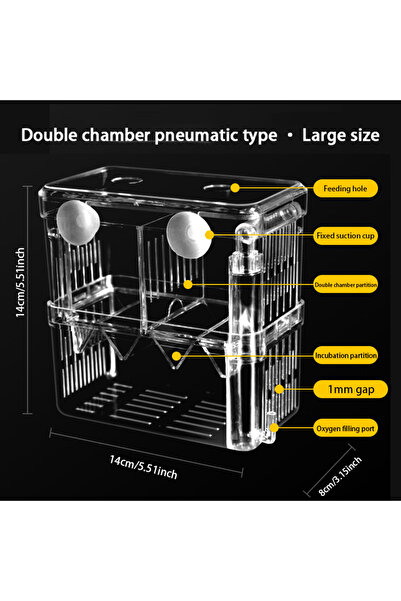 Choice صندوق هوائي كبير لتربية أسماك الزينة، متين، مناسب لأحواض أسماك البيتا،...