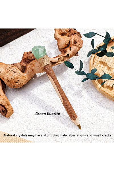 Choice6 قلم سحري من حجر الكريستال الخام الطبيعي، مصنوع من قطعة واحدة من الفلو...