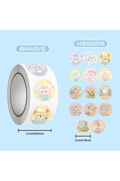 Choice مجموعة ملصقات دافي، ستيلا لو، ولينا بيل، 6×6×2.5 سم، 500 قطعة - ملصقات...