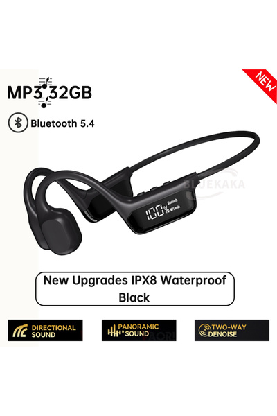 Choice1 سماعات أذن أصلية جديدة سوداء اللون بتقنية التوصيل العظمي الحقيقي، لاس...