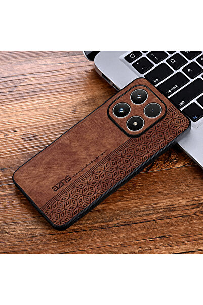 Choice3 غلاف هاتف شاومي 15T بني اللون من جلد الصناعي الفاخر (PU) من منطقة أور...