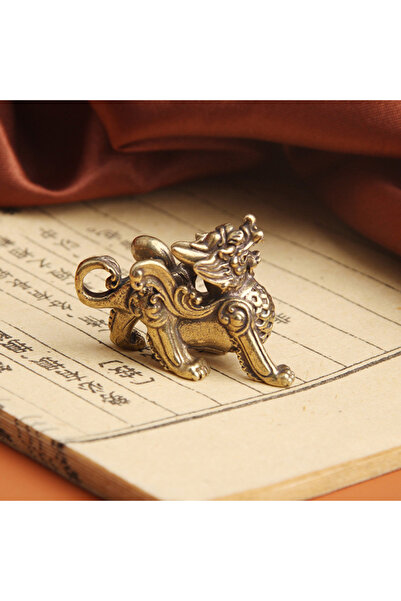 Choice تمثال تنين كيلين صيني من النحاس الأصفر، قطعة واحدة، من إنتاج شركة جيتي...