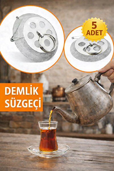 Mode Cool Paslanmaz Demlik Süzgeci – Tortusuz, Berrak Çay Keyfi ( 5 Adet )