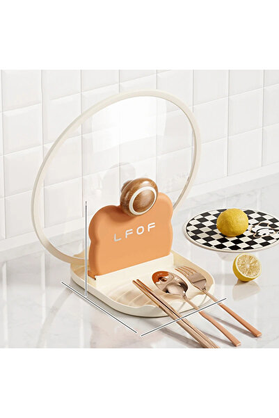 choice2 Cream C4254A Kitchen Bear Pot Lid Rack, Countertop Style Spoon And Fo...