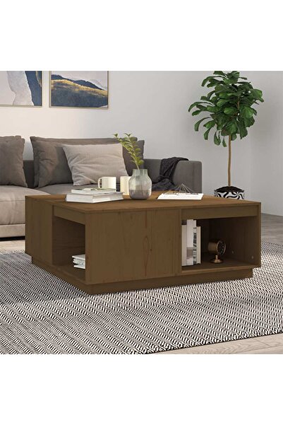 Concept Masă de cafea, maro miere, 100x101x40,5 cm, lemn masiv de pin