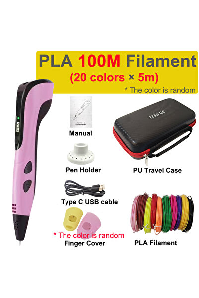 Choice41 قلم طباعة ثلاثي الأبعاد للأطفال، وردي اللون، بدون محول، 100 مل من خي...